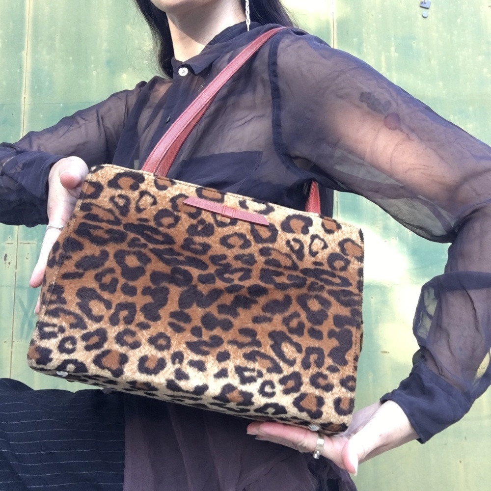 90’s Kate Spade Soft Leopard & Leather Handbag